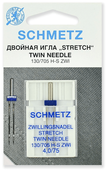 Иглы Schmetz стрейч двойные 130/705 H-S ZWI 4,0/75, 1 шт в Истре